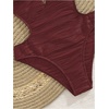 image:imageMakeMeChic Womens One Piece Swimsuit Cut Out Halter Open Back Bathing Suit Swimwear1burgundy