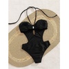 image:imageMakeMeChic Womens One Piece Swimsuit Cut Out Halter Open Back Bathing Suit SwimwearBlack