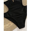 image:imageMakeMeChic Womens One Piece Swimsuit Cut Out Halter Open Back Bathing Suit SwimwearBlack and White
