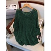 image:imageMakeMeChic Womens Plus Size Crochet Boho Tops Summer Vacation Beach Cover Ups SweaterDark Green