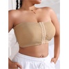 image:imageMakeMeChic Womens Plus Size Strapless Bras Front Closure Half Push Up Bra Bandeau Wireless Bralette for Large BustApricot