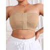 image:imageMakeMeChic Womens Plus Size Strapless Bras Front Closure Half Push Up Bra Bandeau Wireless Bralette for Large BustApricot