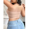 image:imageMakeMeChic Womens Plus Size Strapless Bras Front Closure Half Push Up Bra Bandeau Wireless Bralette for Large BustApricot B