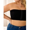 image:imageMakeMeChic Womens Plus Size Strapless Bras Front Closure Half Push Up Bra Bandeau Wireless Bralette for Large BustBlack
