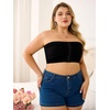 image:imageMakeMeChic Womens Plus Size Strapless Bras Front Closure Half Push Up Bra Bandeau Wireless Bralette for Large BustBlack