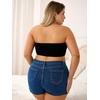 image:imageMakeMeChic Womens Plus Size Strapless Bras Front Closure Half Push Up Bra Bandeau Wireless Bralette for Large BustBlack