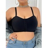 image:imageMakeMeChic Womens Plus Size Strapless Bras Front Closure Half Push Up Bra Bandeau Wireless Bralette for Large BustBlack B