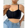 image:imageMakeMeChic Womens Plus Size Strapless Bras Front Closure Half Push Up Bra Bandeau Wireless Bralette for Large BustBlack B
