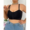 image:imageMakeMeChic Womens Plus Size Strapless Bras Front Closure Half Push Up Bra Bandeau Wireless Bralette for Large BustBlack B