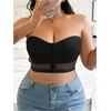 image:imageMakeMeChic Womens Plus Size Strapless Bras Front Closure Half Push Up Bra Bandeau Wireless Bralette for Large BustBlack C