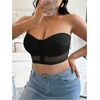 image:imageMakeMeChic Womens Plus Size Strapless Bras Front Closure Half Push Up Bra Bandeau Wireless Bralette for Large BustBlack C