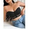 image:imageMakeMeChic Womens Plus Size Strapless Bras Front Closure Half Push Up Bra Bandeau Wireless Bralette for Large BustBlack C