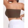 image:imageMakeMeChic Womens Plus Size Strapless Bras Front Closure Half Push Up Bra Bandeau Wireless Bralette for Large BustCoffee Brown