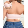 image:imageMakeMeChic Womens Plus Size Strapless Bras Front Closure Half Push Up Bra Bandeau Wireless Bralette for Large BustPink