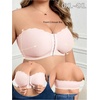 image:imageMakeMeChic Womens Plus Size Strapless Bras Front Closure Half Push Up Bra Bandeau Wireless Bralette for Large BustPink