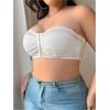 image:imageMakeMeChic Womens Plus Size Strapless Bras Front Closure Half Push Up Bra Bandeau Wireless Bralette for Large BustWhite C