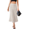 image:imageMakeMeChic Womens Polka Dots Skirt Satin Summer Ruffle Hem Maxi SkirtApricot