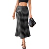 image:imageMakeMeChic Womens Polka Dots Skirt Satin Summer Ruffle Hem Maxi SkirtBlack