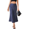 image:imageMakeMeChic Womens Polka Dots Skirt Satin Summer Ruffle Hem Maxi SkirtBlue