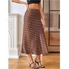 image:imageMakeMeChic Womens Polka Dots Skirt Satin Summer Ruffle Hem Maxi SkirtBrown