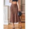 image:imageMakeMeChic Womens Polka Dots Skirt Satin Summer Ruffle Hem Maxi SkirtBrown