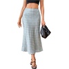 image:imageMakeMeChic Womens Polka Dots Skirt Satin Summer Ruffle Hem Maxi SkirtMint Blue