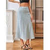 image:imageMakeMeChic Womens Polka Dots Skirt Satin Summer Ruffle Hem Maxi SkirtMint Blue
