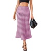 image:imageMakeMeChic Womens Polka Dots Skirt Satin Summer Ruffle Hem Maxi SkirtPink