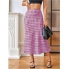 image:imageMakeMeChic Womens Polka Dots Skirt Satin Summer Ruffle Hem Maxi SkirtPink