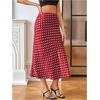 image:imageMakeMeChic Womens Polka Dots Skirt Satin Summer Ruffle Hem Maxi SkirtRed