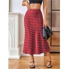 image:imageMakeMeChic Womens Polka Dots Skirt Satin Summer Ruffle Hem Maxi SkirtRed