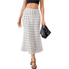 image:imageMakeMeChic Womens Polka Dots Skirt Satin Summer Ruffle Hem Maxi SkirtWhite