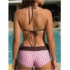image:imageMakeMeChic Womens Polka Dots Triangle Bikini Sets Swim Shorts Y2K Leopard Striped Bathing Suit SwimsuitBow Pink