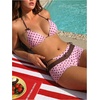 image:imageMakeMeChic Womens Polka Dots Triangle Bikini Sets Swim Shorts Y2K Leopard Striped Bathing Suit SwimsuitBow Pink