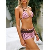 image:imageMakeMeChic Womens Polka Dots Triangle Bikini Sets Swim Shorts Y2K Leopard Striped Bathing Suit SwimsuitBow Pink