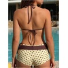 image:imageMakeMeChic Womens Polka Dots Triangle Bikini Sets Swim Shorts Y2K Leopard Striped Bathing Suit SwimsuitBow Yellow