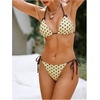 image:imageMakeMeChic Womens Polka Dots Triangle Bikini Sets Swim Shorts Y2K Leopard Striped Bathing Suit SwimsuitBow Yellow