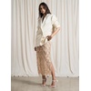 image:imageMakeMeChic Womens Sequin Midi Skirts Sheer Fringe Glitter Sparkly Party Club Cover Up Pencil SkirtsChampagne