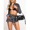 image:imageMakeMeChic Womens Shoulder Bags Y2K PU Leather Clutch Small Purse BagsBlack
