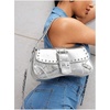 image:imageMakeMeChic Womens Shoulder Bags Y2K PU Leather Clutch Small Purse BagsSilver
