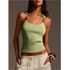 image:imageMakeMeChic Womens Summer Cute Tank Tops Beaded Square Neck Sleeveless Knit Beach Vacation TopsGreen