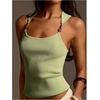 image:imageMakeMeChic Womens Summer Cute Tank Tops Beaded Square Neck Sleeveless Knit Beach Vacation TopsGreen