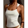 image:imageMakeMeChic Womens Summer Cute Tank Tops Beaded Square Neck Sleeveless Knit Beach Vacation TopsWhite