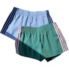 image:imageMakeMeChic Womens 2 Pack Striped Running Shorts Summer Track Workout Athletic ShortsLight Blue Green