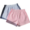 image:imageMakeMeChic Womens 2 Pack Striped Running Shorts Summer Track Workout Athletic ShortsLight Blue Pink