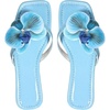 image:imageMakeMeChic Womens Flower Flat Sandals Square Toe Flip Flops Summer Beach Slippers Thong SandalBlue