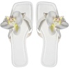 image:imageMakeMeChic Womens Flower Flat Sandals Square Toe Flip Flops Summer Beach Slippers Thong SandalSolid White