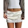 image:imageMakeMeChic Womens Lace Mini Skirt Y2k Low Waist Mini Micro Skirts with Shorts UnderneathApricot