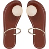 image:imageMakeMeChic Womens Leather Metal Thong Sandal Open Toe Flip Flops Slippers Summer Beach Vacation Flat SandalsChocolate Brown