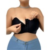 image:imageMakeMeChic Womens Plus Size Strapless Bras Front Closure Half Push Up Bra Bandeau Wireless Bralette for Large BustBlack B